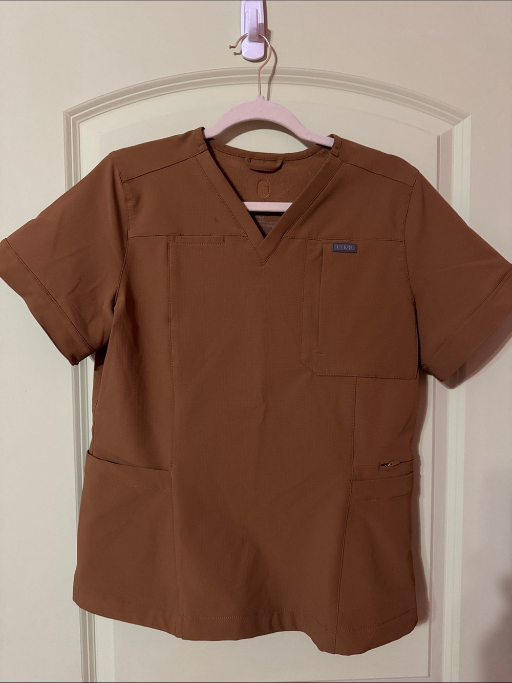 FIGS Limited Edition Indestructible Women’s Short-Sleeve Scrub Top - Brown